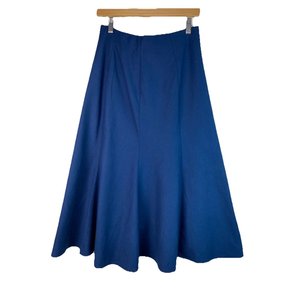 Uniqlo Women's 6 Blue Fit and Flare A-Line Midi Skirt